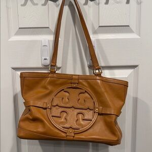 Tory Burch Tan Leather Shoulder Tote Bag